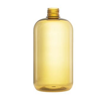 500 ML Clear Yellow Boston Round PET Bottle With 24/410 Neck