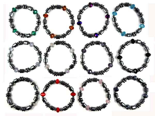 Pulsera de cristal Hematites de 12 colores