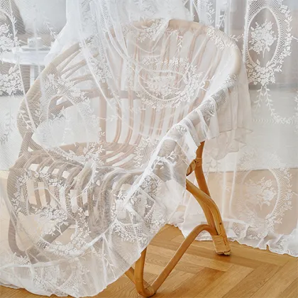 Classical Home Textile Rococo Embroidery Curtain Sheer