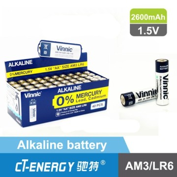 Vinnic AM3 super alkaline aa batteries 5# alkaline 1.5v aa batteries 5# battery 380min