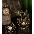 Gold Geometric Metal Tealight Candle Holders