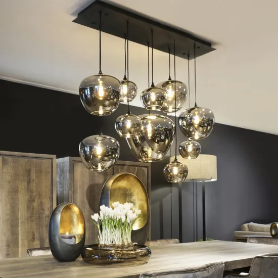 Modern Luxury Smoky Grey Glass Chandeliers: 8 or 10 Headed Pendant Lamps for Elegant Dining Room Décor