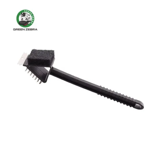 3-in-1 BBQ Cleaning Set: 14 Inch Triangle Head Grill Brush with Scraper - Ultimate Barbeque Tools