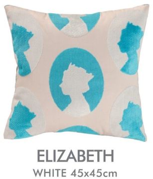 Elizabeth Embroidery Velvet Sofa Seat Cushion Covers Square , Blue Red Pillows