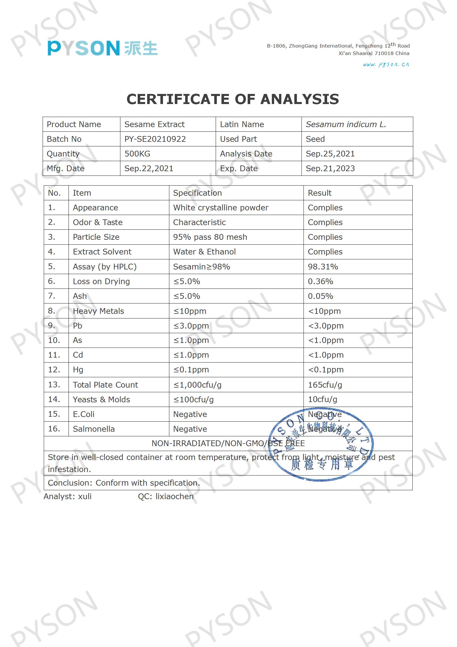 18.COA-Sesame Extract