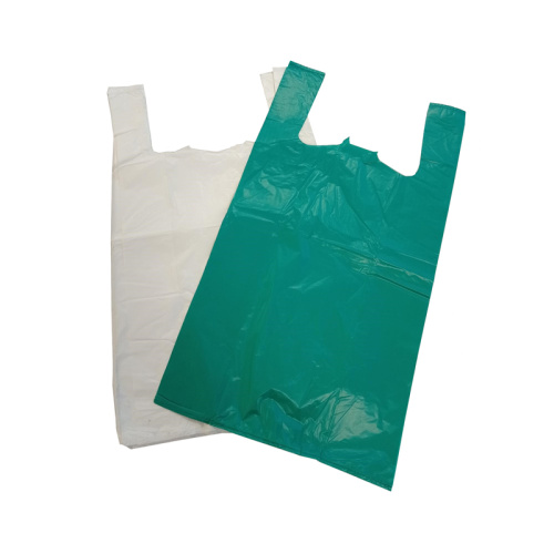 Camiseta de tamano estandar de comestibles bolsa de compras reutilizable de plastico PE