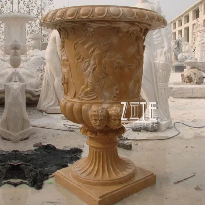 Modern Decoration nature yellow stone flowerpot