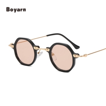 Vintage Round Sunglasses for Men and Women - Punk UV400 Driving Shades with Metal Frame
