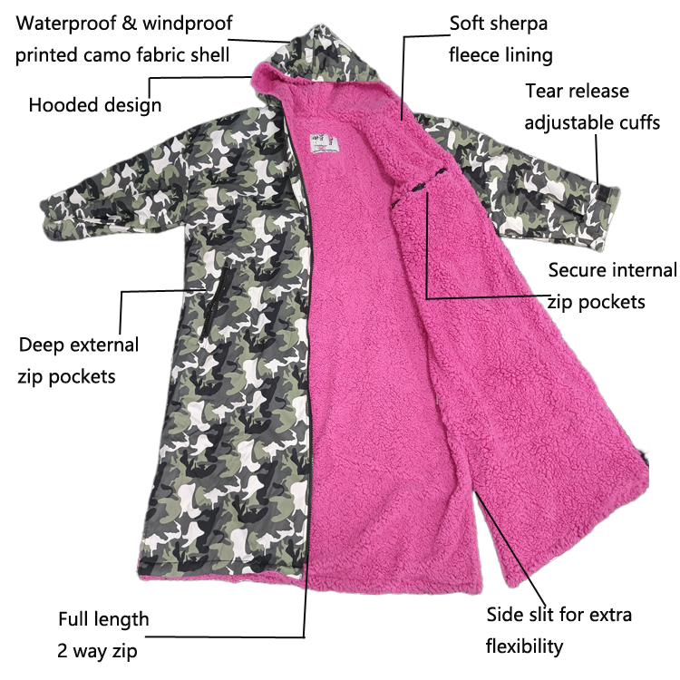 Camo waterproof changing robe