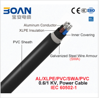 Al/XLPE/Swa/PVC, 0.6/1 Kv, Steel Wire Armored (SWA) Power Cable (IEC 60502-1)