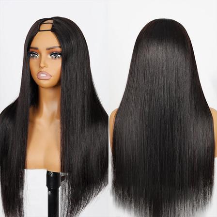 Silky Straight U Part Human Hair Wig