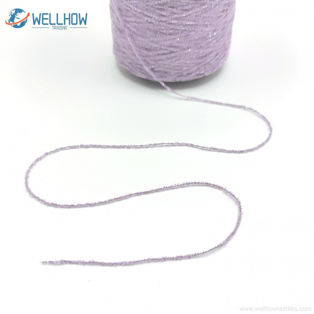 100% Polyester Chenille Yarn with Silver Thread