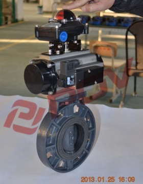 strong corrosive upvc plastic butterfly valve pneumatic valve