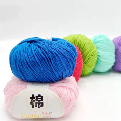Wholesale Organic Cotton Yarn in Sparkle Hollow Dyed 4ply Knitting Thread