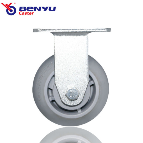 8 Inch Heavy-Duty Gray TPR Rigid Caster Wheel