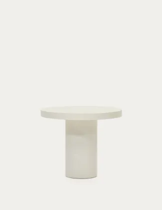 Round table in white cement