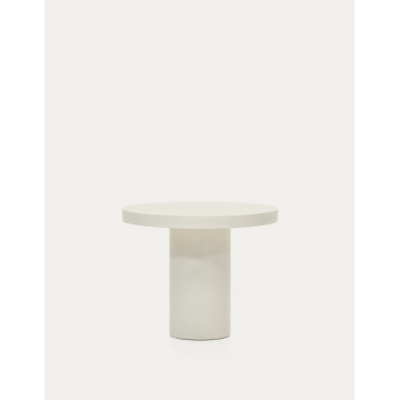 Tavolo rotondo in cemento bianco