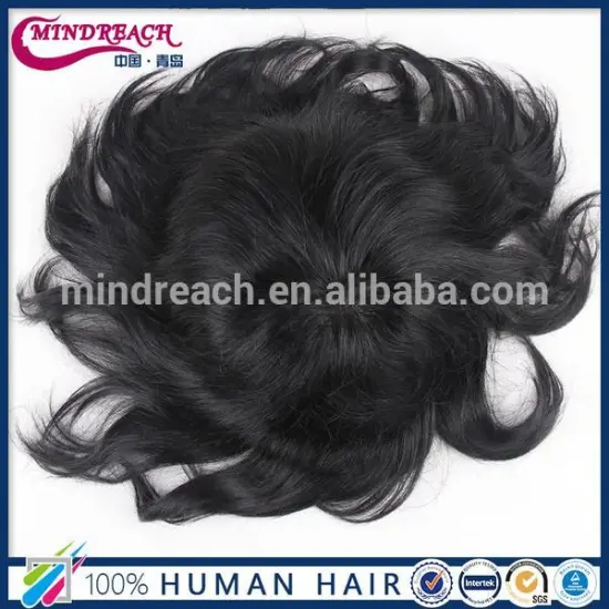 Top Quality 100% Human Hair Men's Wig Toupee For Black Men