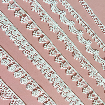 Hot Selling Gold Polyester Lace with Water-Soluble Trim