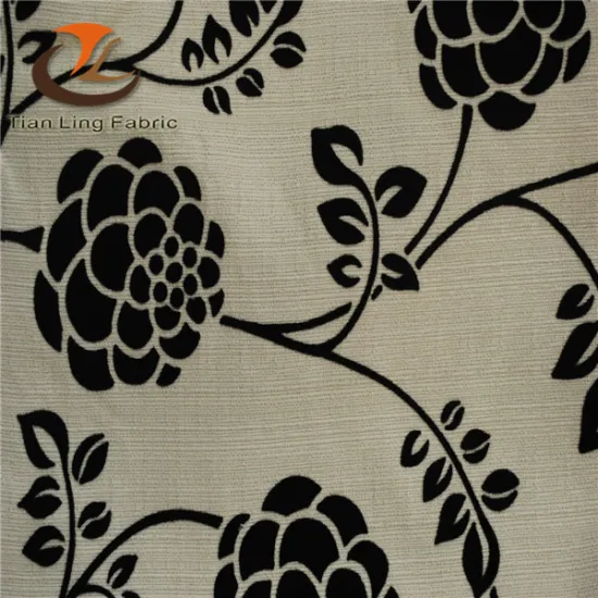 black and white flocked fabric
