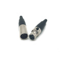 Male Female Soldering Mini XLR Microphone Cable Connector