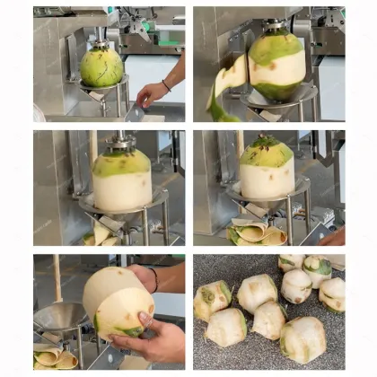 Automatic Coconut Dehusking Machine for Fresh Green Coconuts