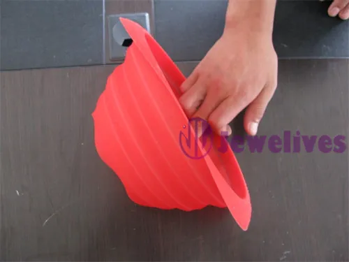 Food Safe Silicone Pocket Bowl Collapsible Folding Bowl For Travel ,camping 
