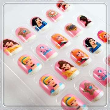 2015 hot sale eco friendly kids princess fake Nails set