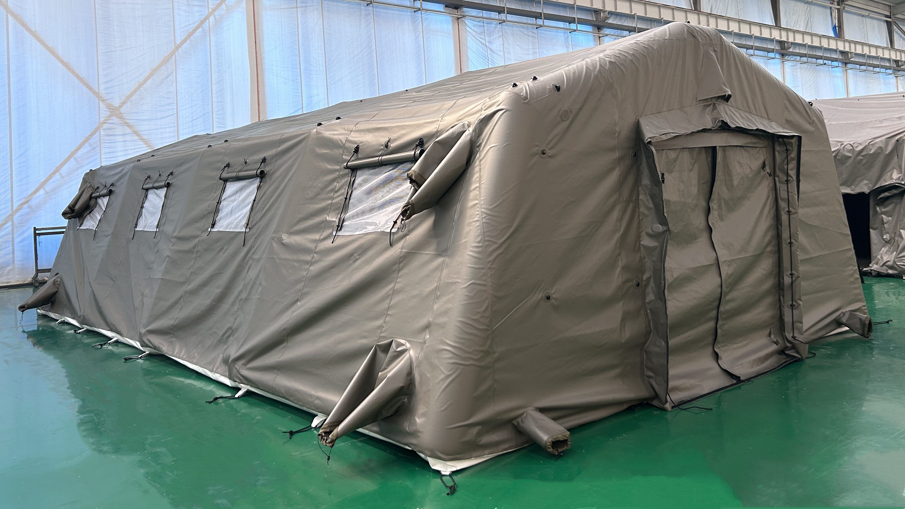 olive green inflatable tent