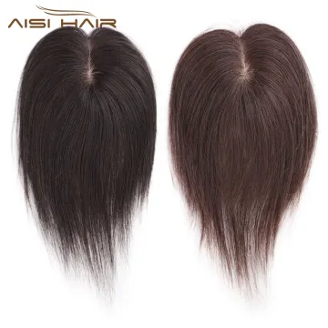 Aisi Hair Brazilian Human Hair 5x8 Toupee Breathable Silk Base Human Hair Toupee  Natural Black Cheap Women Toupee