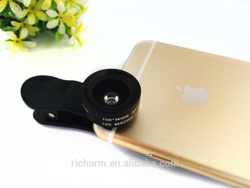 2'den 1 lens 0.65x geniş açı, iPhone lens için 10x makro ile