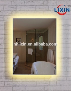 Wholesale hotel IP44 anti-fog makeup illuminated LED light mirror, polished and frosted