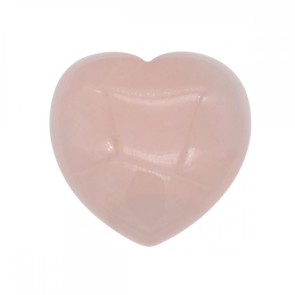 40X40X20MM Corazón natural de cuarzo rosa para las mujeres Joyería curativa Chakra sin agujero