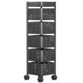 Rack de rangement pivotant avec rouleaux amovibles (5 niveaux)