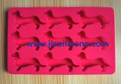9 Cavity Dachshund Dog Silicone Baking Pan Molds 