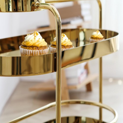 Luxury stainless steel cart tea trolley