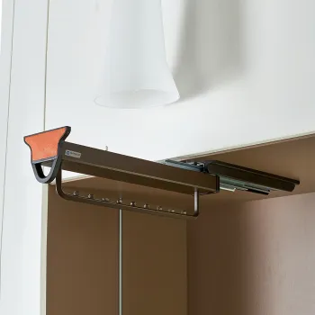 Soft Close Clothes Rack with Trousers Holder and Eight Beads