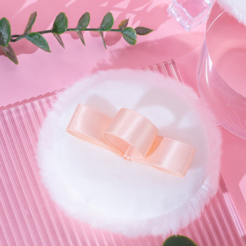 Satin Ribbon Fluffy Powder Puff for Facial Beauty and Loose Powder