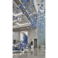 Customized lobby large decorative hanging flower chandelier