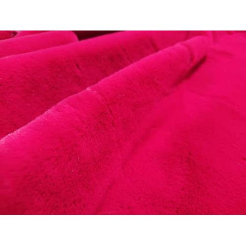 100% tissu de tricot de cheveux de vison semblable à un lapin en polyester