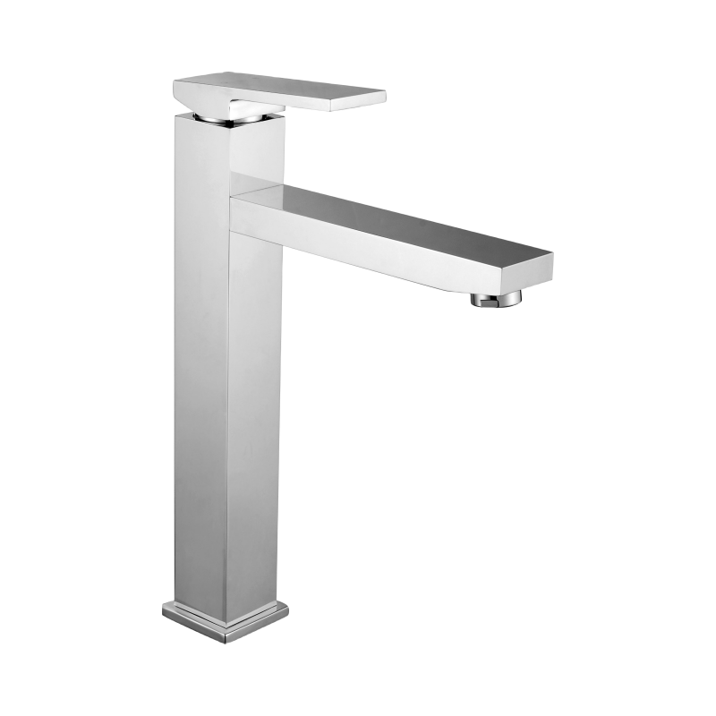 Single lever basin mixer tall square
