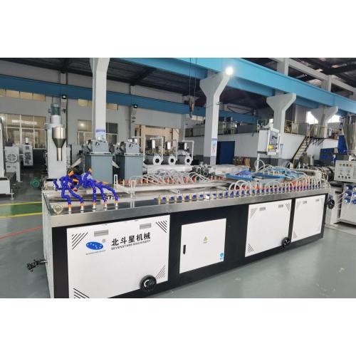 Plastic ceiling panel extrusion line with laminating machine