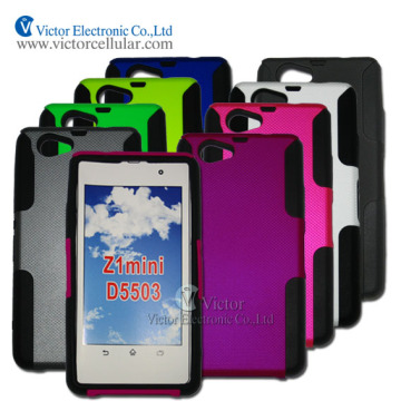Hot selling Hybrid PC silicon cover case for Sony Xperia Z1 Mini D5503 , Z1 Compact
