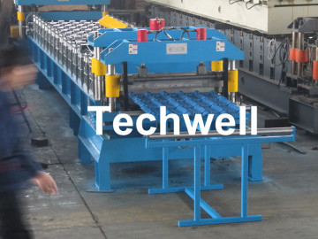 Step Tile Roll Forming Machine for Glazed Tile , Roof Tile , Metal Roof Tile