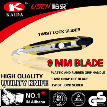 9mm twist lock rubber grip cutter knife wallpaper knife