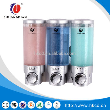 Wall mounted plastic manual triple soap dispenser CD-3006B
