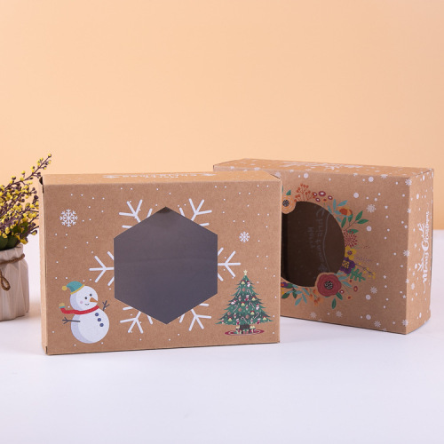 Papel de regalo kraft bbox con ventana de PVC transparente