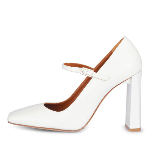 Elegant Women's Leather Mary Jane Heels