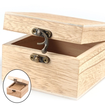 Bricolage de montre en bois non peint et boîte à bijoux: solution d'emballage portable