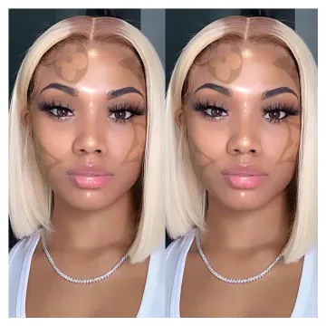 Transparent HD 613 Ombre Bob Half Lace Front Wig Human Hair Blonde Human Hair Full Lace Wig Blonde 613 Hd Lace Frontal Bob Wig